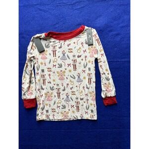 Holiday Unisex Mebie Baby Nutcracker Bamboo Pajama Top 18M Cream Red